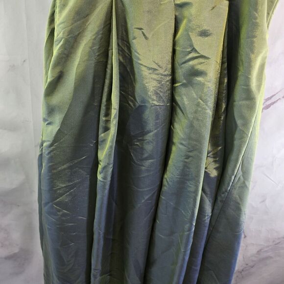 Gunne Sax Dress Womens Medium Green Holographic Y2K Whimsy Tube Prom Millennium - Picture 7 of 14